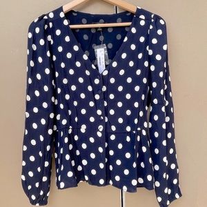 J Crew polka dot blouse